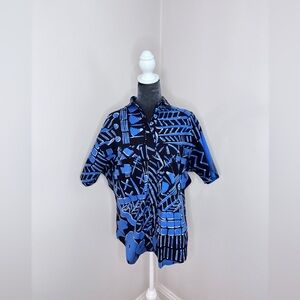 Vintage REBE Women’s Short Sleeve Button Front Retro Shirt Size M